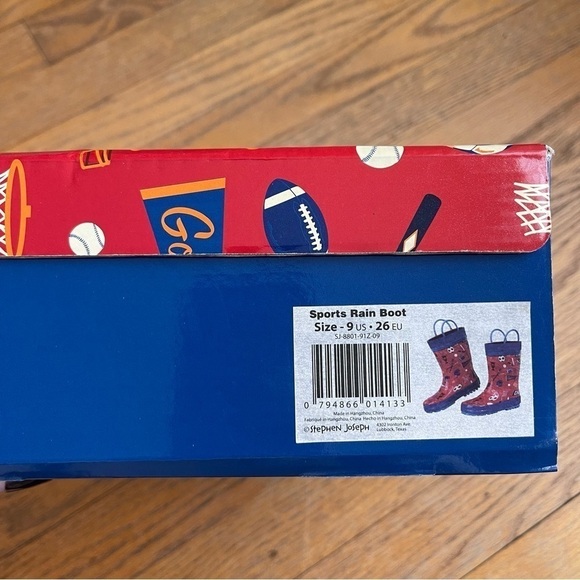 NEW Stephen Joseph Youth Sports Rain Boot Red Blue Size 9 NWT - Picture 3 of 5